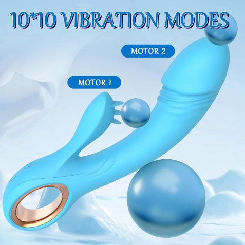 Blue G-Spot & Clitoral Licking Vibrator