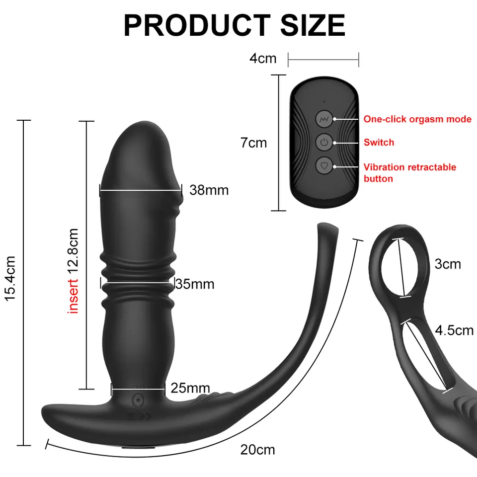 Thrusting Anal Vibrator With Cock Ring