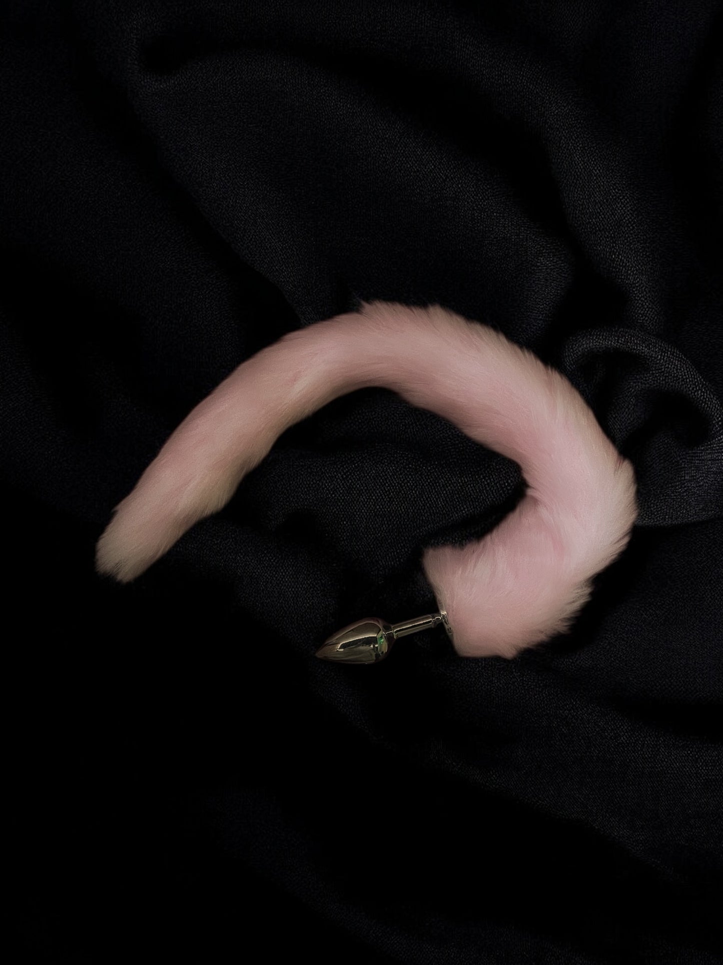 Chrome-Plated Steel Butt Plug With Natural Fur Tail